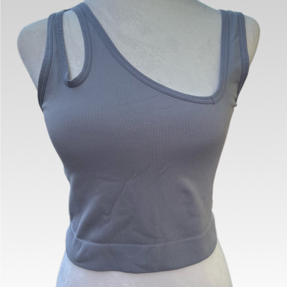 Gray Asymmetrical Tank Top